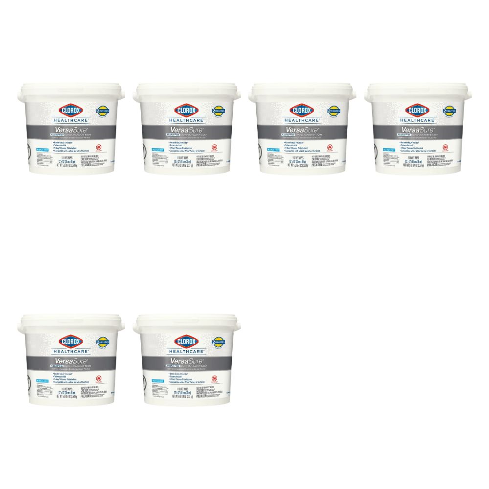 Clorox Healthcare VersaSure Large Wipes — 6 Buckets, 660 Wipes — Bulk Bundle — complete purchase quantity shown