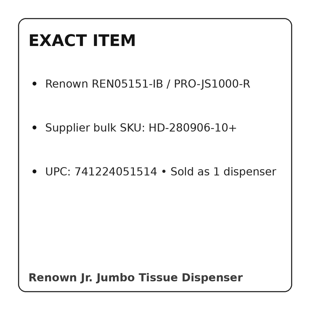 Renown REN05151-IB exact MPN, supplier SKU and UPC details
