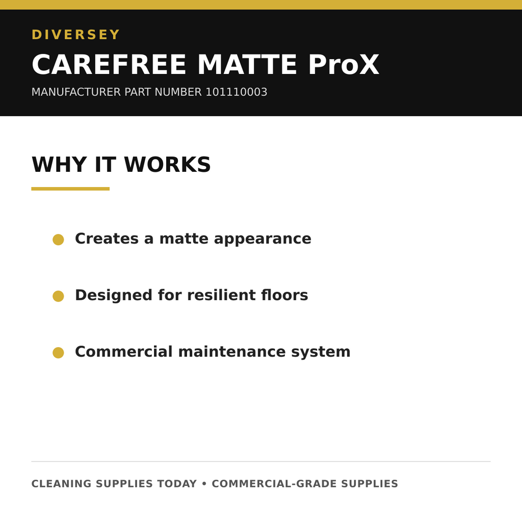 Diversey Carefree Matte ProX floor finish benefits