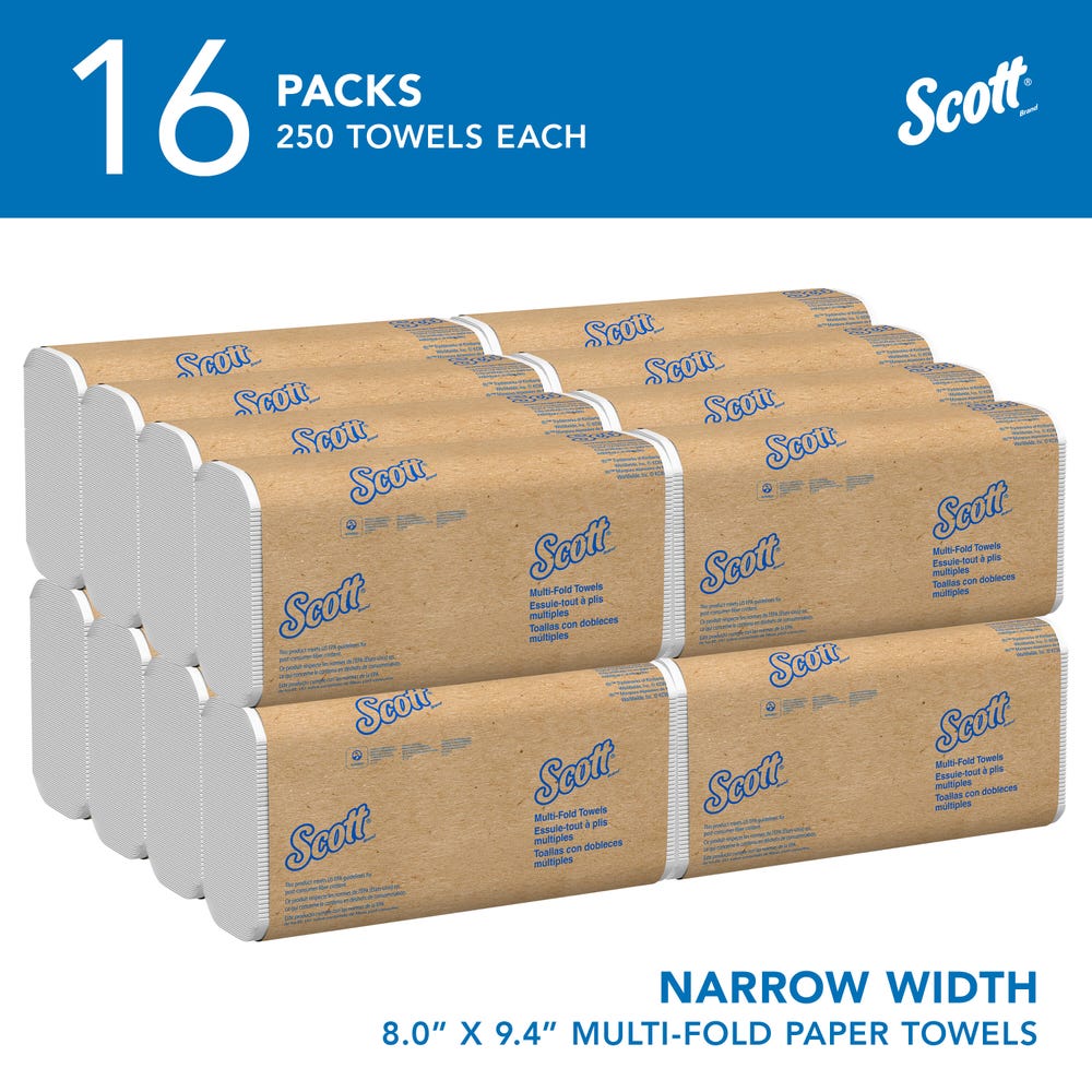 Scott White Multifold Towels, 250/Pack, 16/Case – MPN 37490 — additional product view