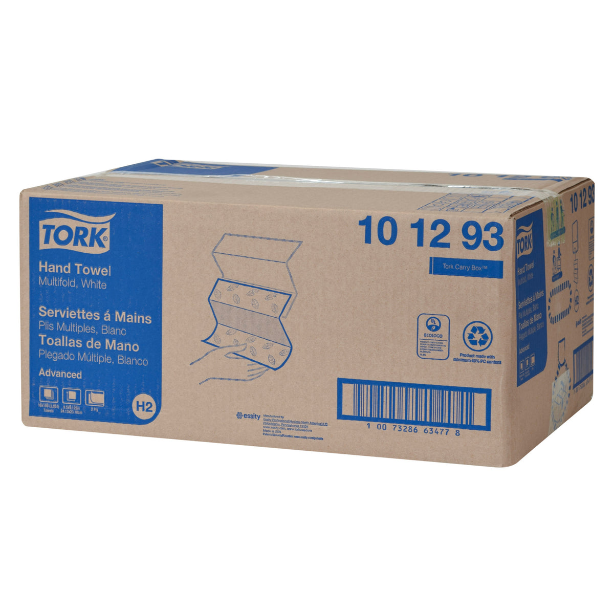 Tork White 2-Ply Multifold Towels, 189/Pack, 16/Case – MPN 101293 — additional product view