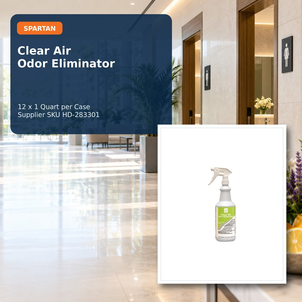 Spartan Clear Air Odor Eliminator, Citrus, 1 Qt, 12/Case – 01 hero