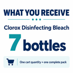 Clorox Disinfecting Bleach seven-bottle pack contents guide