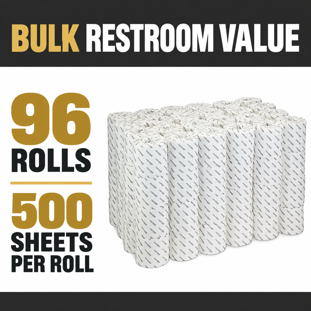 Coastwide 2 ply toilet paper 96 rolls 500 sheets per roll bulk restroom value