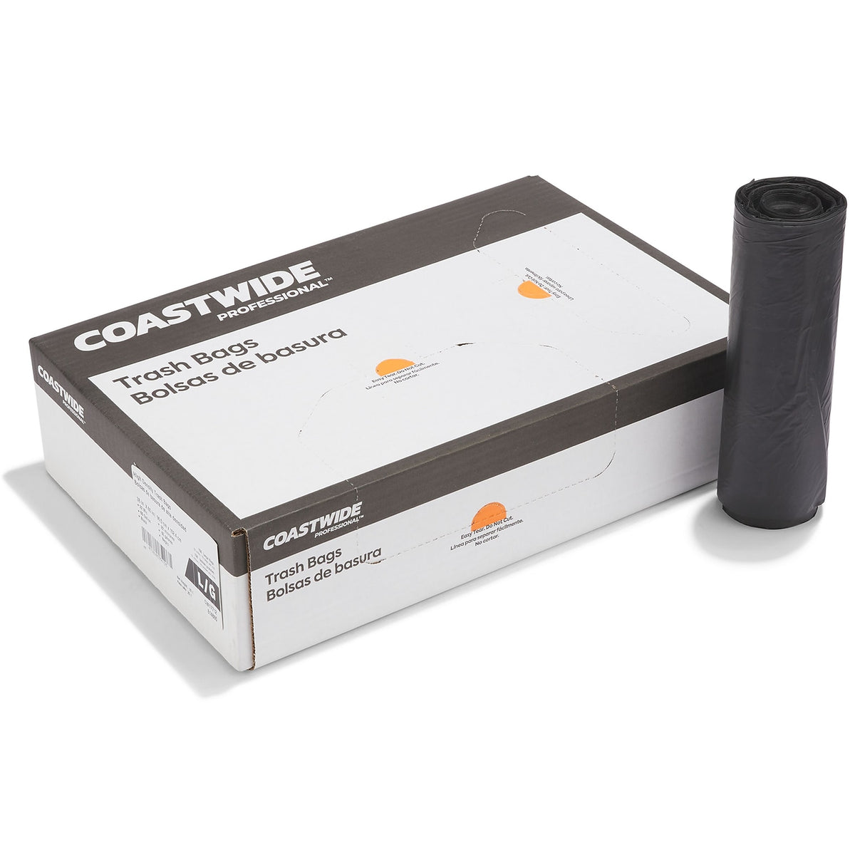 Coastwide Professional CW17712 black 55–60 gallon high-density can liners, 150 per case
