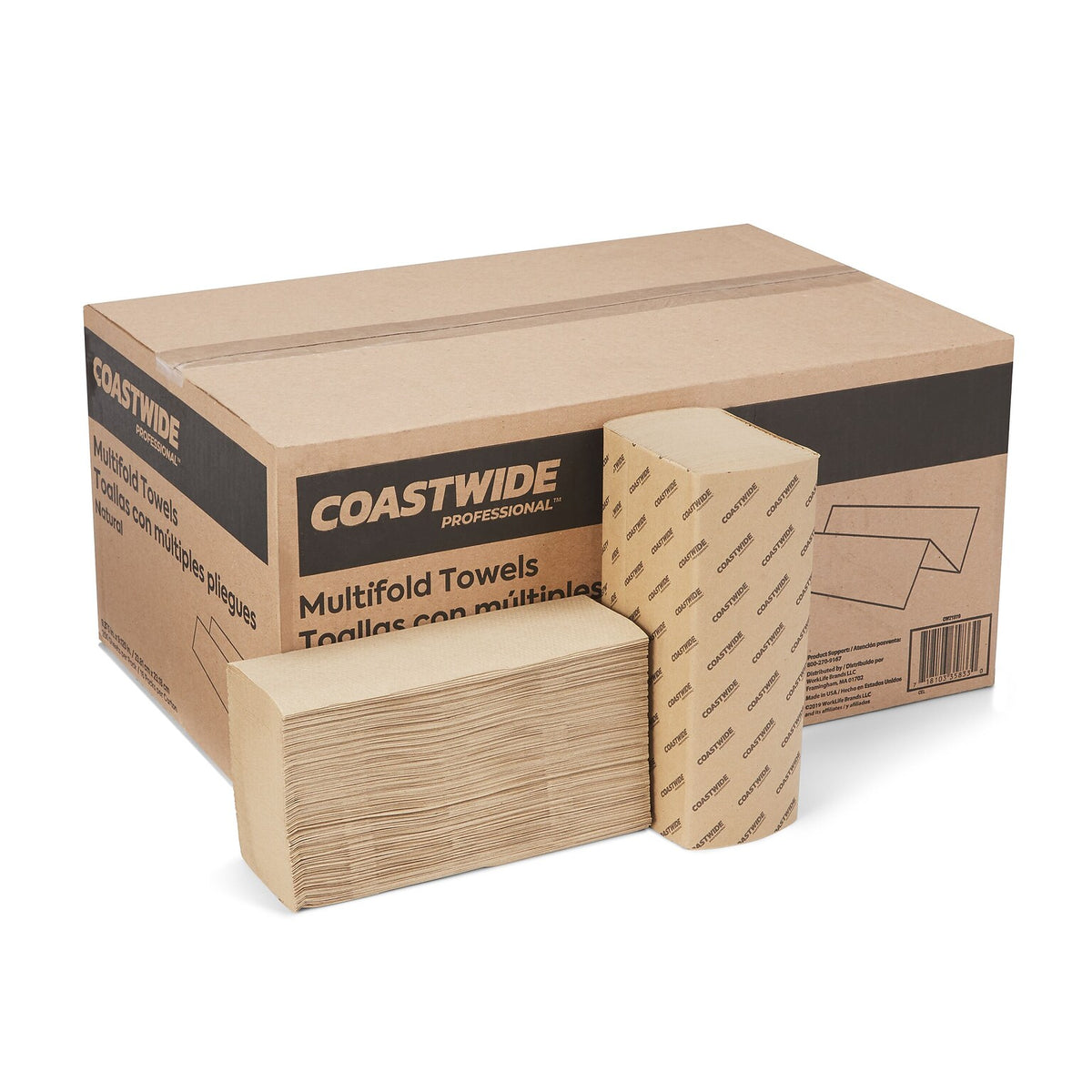 Coastwide Professional CW21819 natural multifold paper towels, 4,000 sheets, 16 case