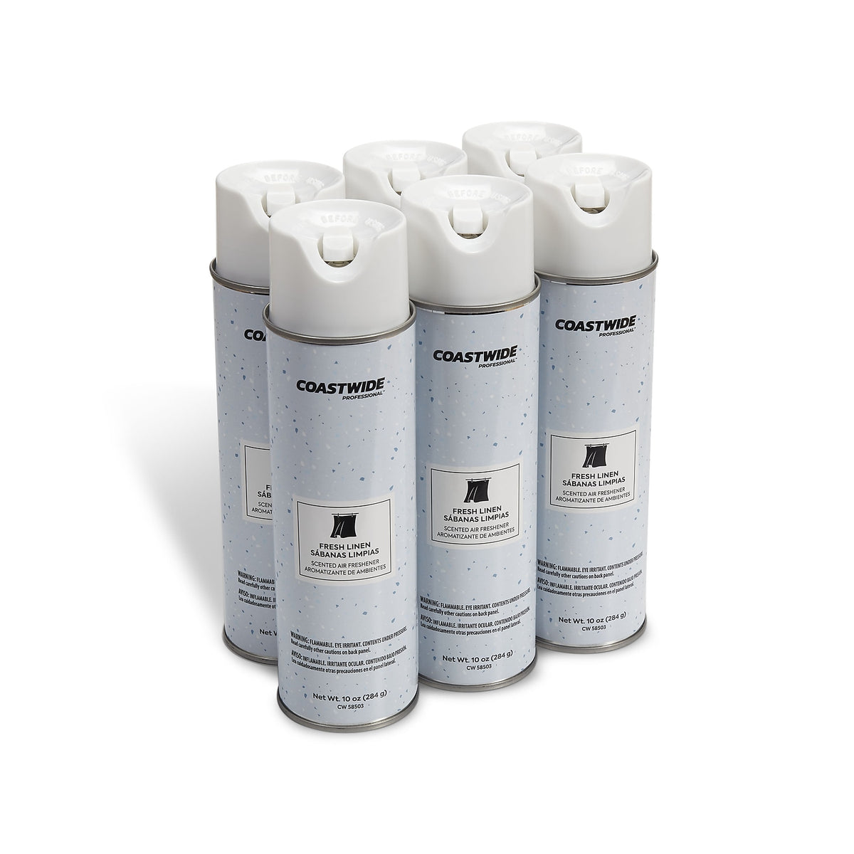 Coastwide Professional CW58503B Fresh Linen aerosol air freshener, 10 ounces, six per carton