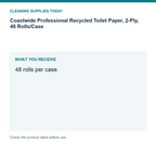 Coastwide Professional Recycled Toilet Paper, 2-Ply, 48 Rolls/Case — pack guide