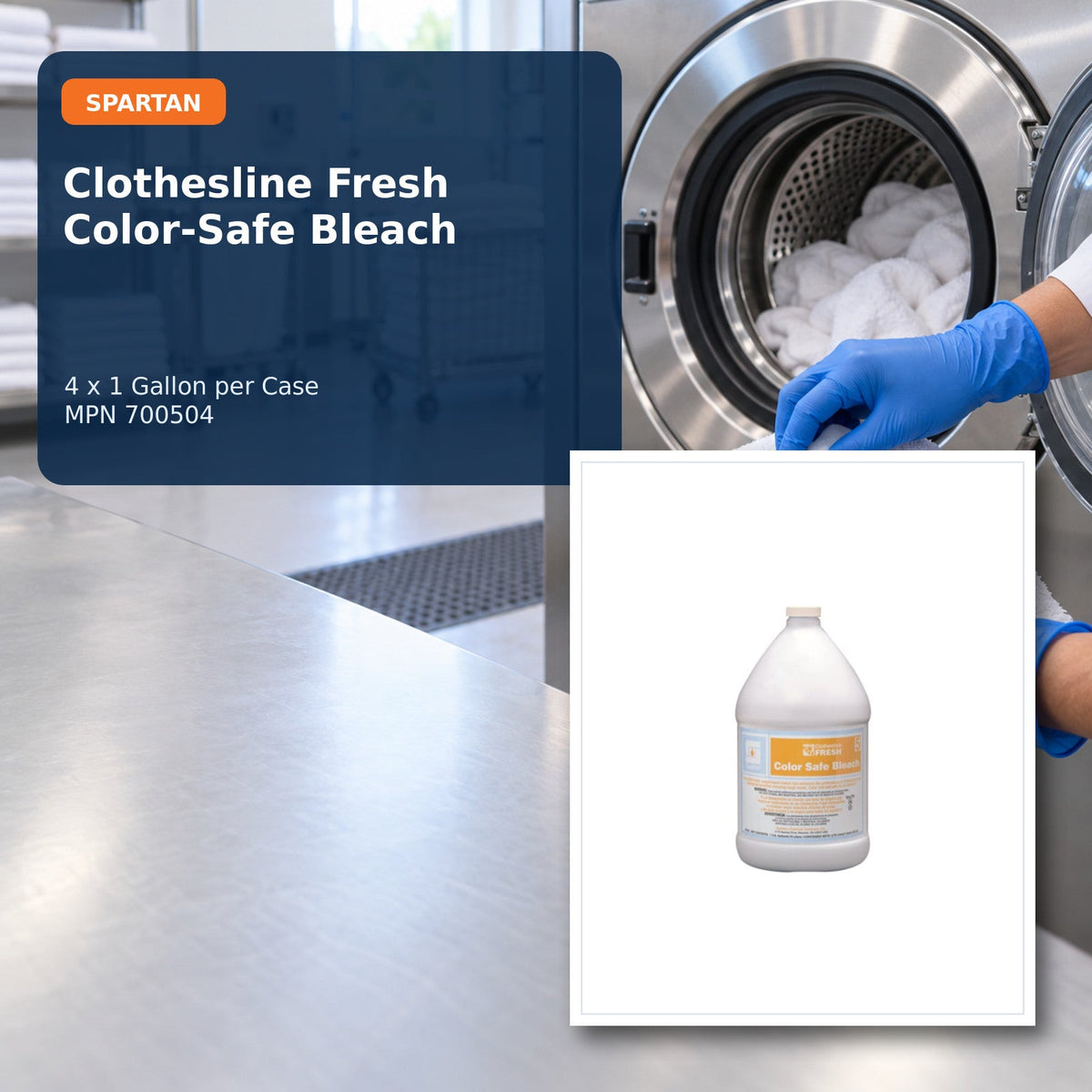 Spartan Clothesline Fresh Color-Safe Bleach, 1 Gal, 4/Case – MPN 700504 – 01 hero