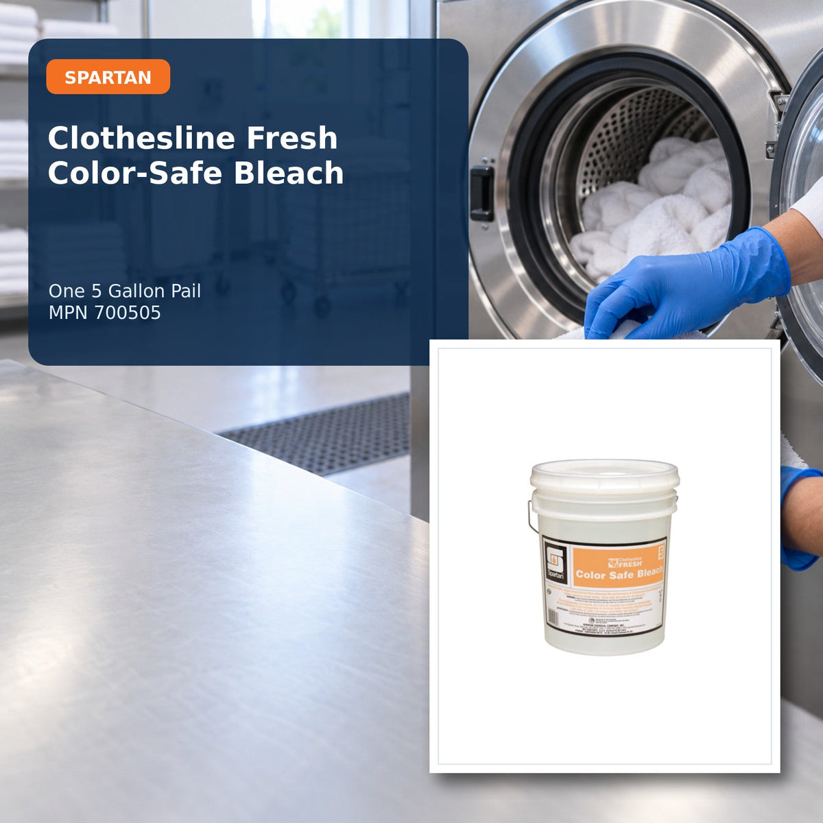 Spartan Clothesline Fresh Color-Safe Bleach, 5 Gal – MPN 700505 – 01 hero