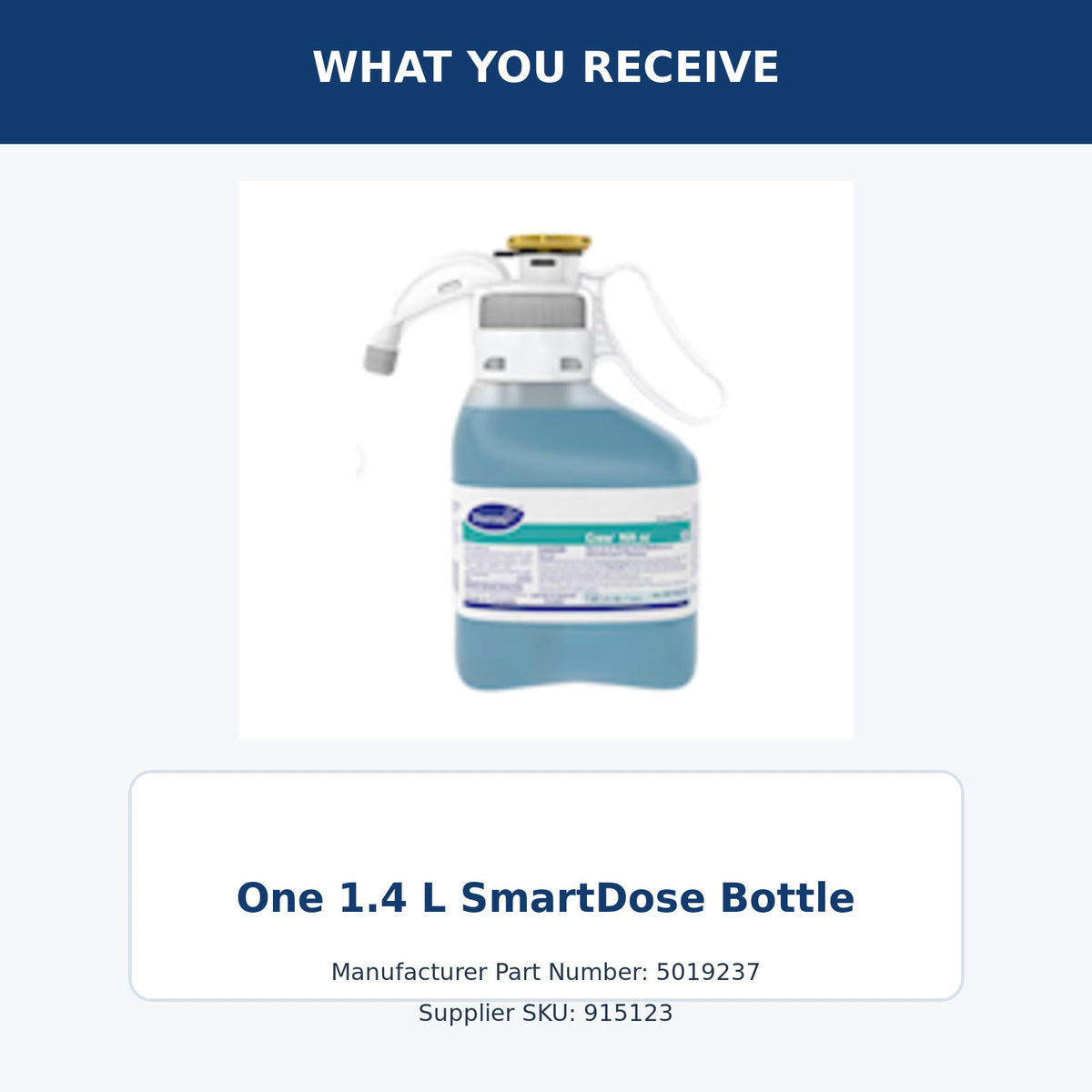 Diversey Crew non-acid SmartDose disinfectant MPN 5019237 – package quantity