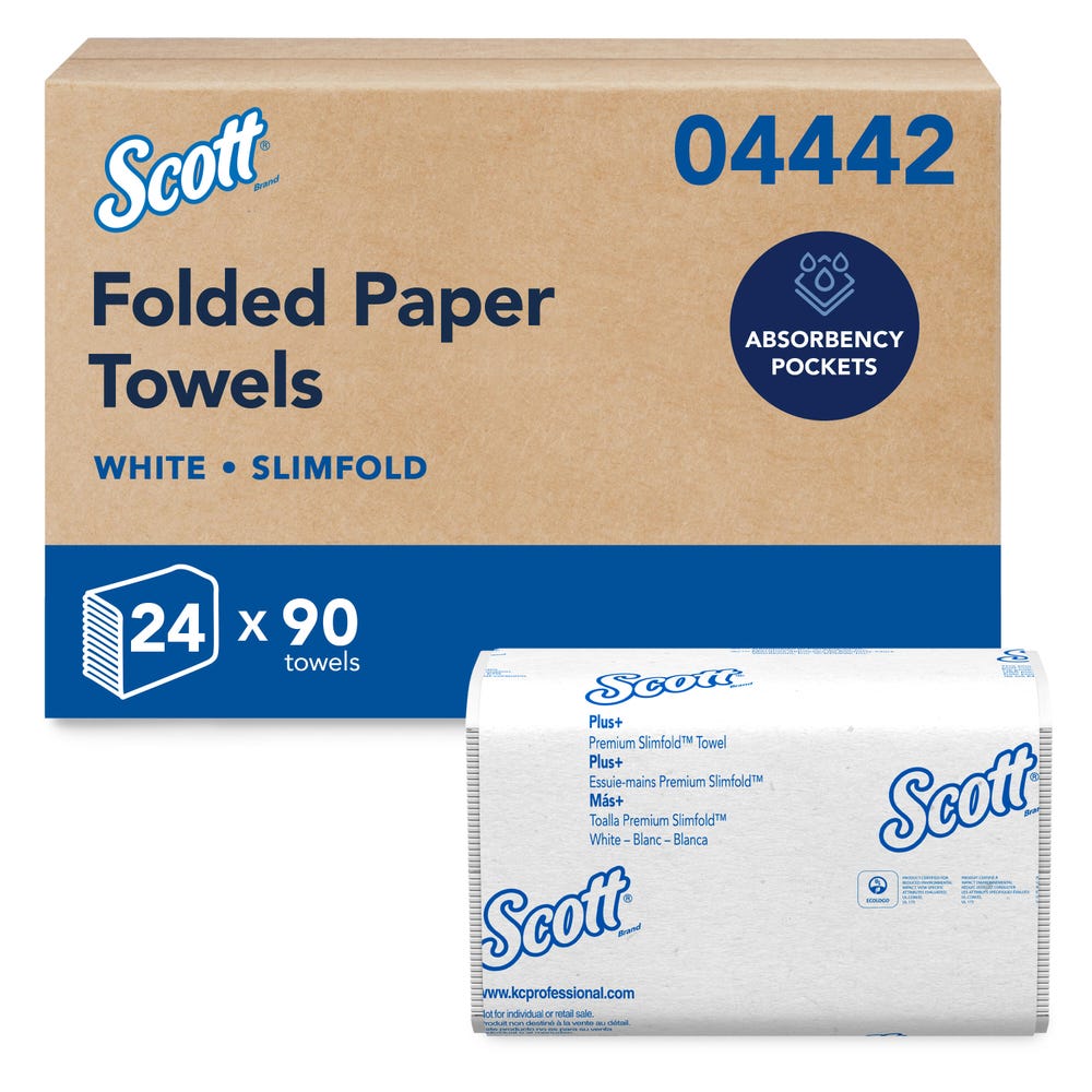 Scott 04442 Slimfold towels, 24 packs of 90 towels per case