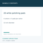 3M White Super Polish Pads 4100 12 in — BUNDLE CONTENTS; 20 white polishing pads; 4 cartons × 5 pads per carton; 12-inch diameter