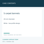 3M White Carpet Bonnets 20 in — CASE CONTENTS; 5 carpet bonnets; 20-inch diameter; White · low-profile design