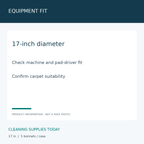 3M White Carpet Bonnets 17 in — EQUIPMENT FIT; 17-inch diameter; Check machine and pad-driver fit; Confirm carpet suitability