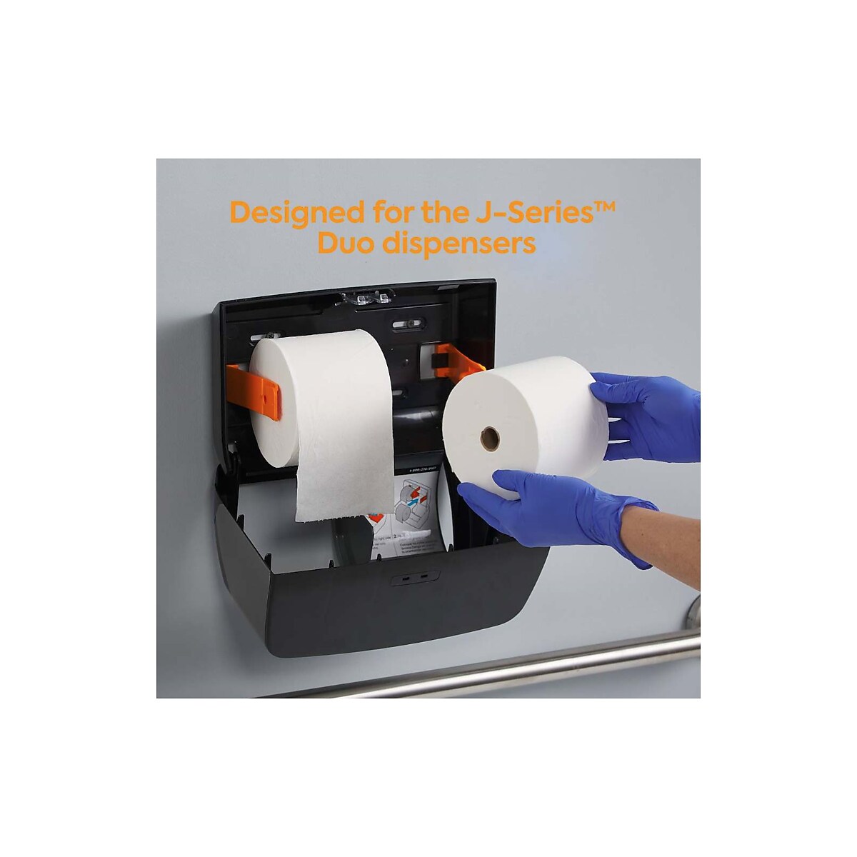 Coastwide Professional CWJBT-1000 J-Series bath tissue package and roll view