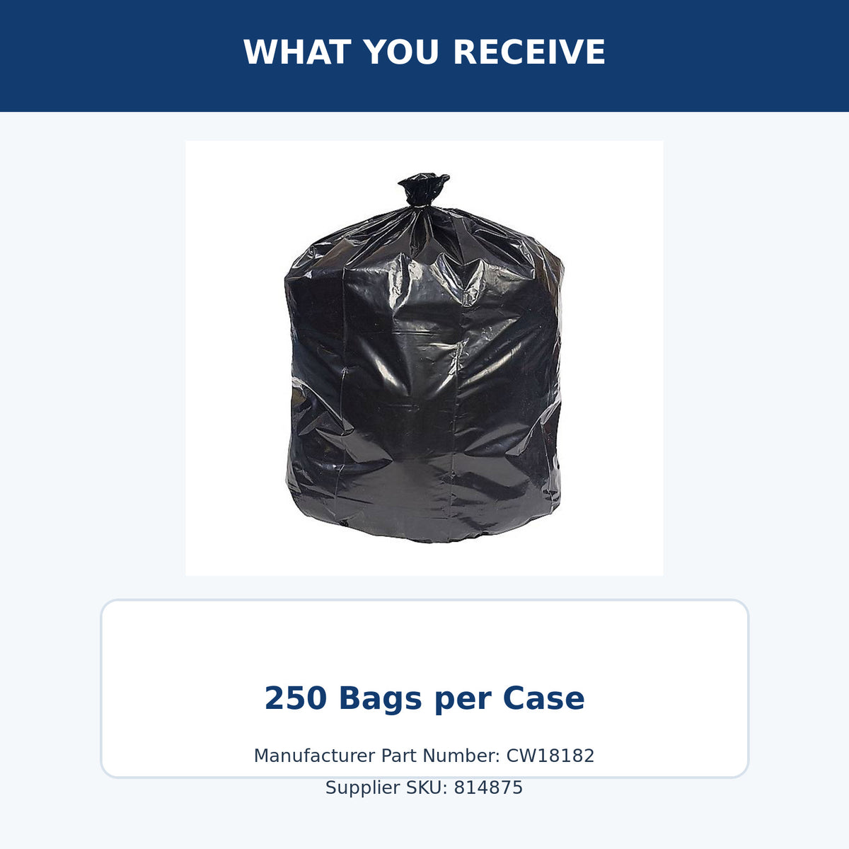 Coastwide 20–30 gallon black can liners – package quantity