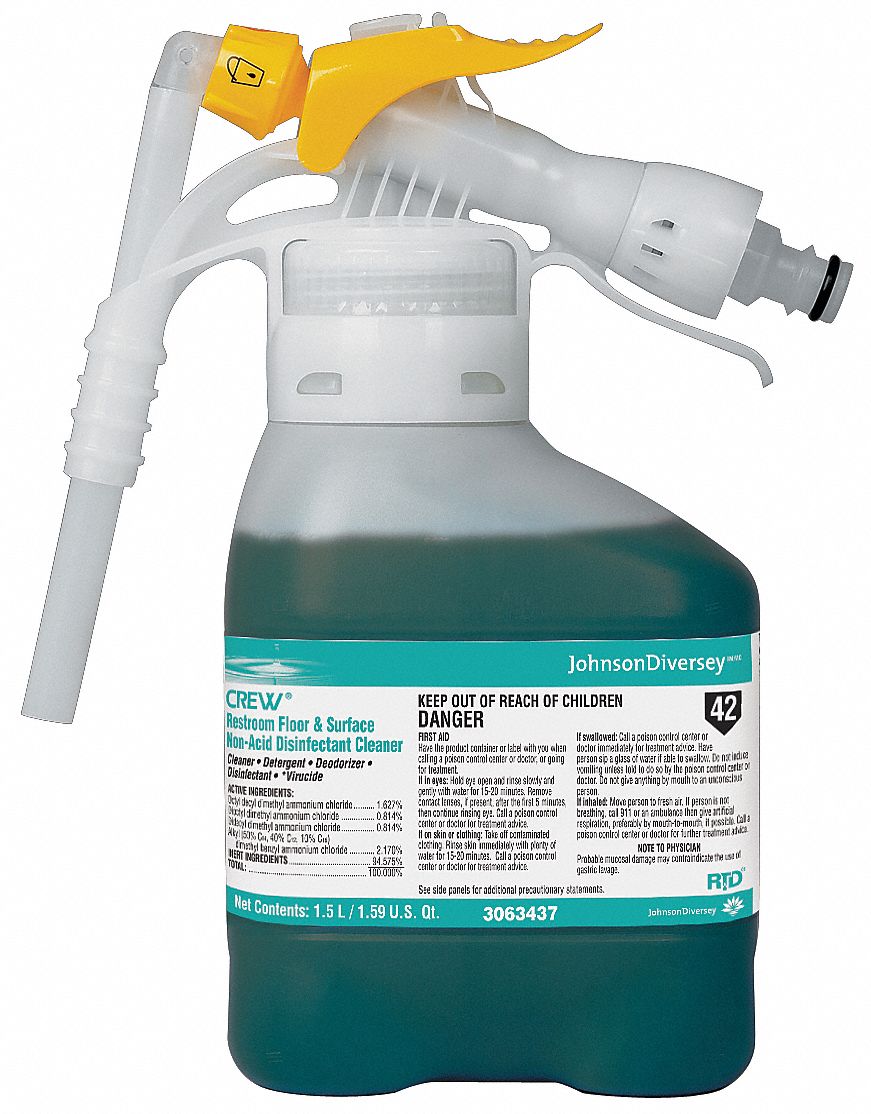 Diversey Crew 3063437 RTD non-acid restroom disinfectant cleaner, 1.5 liter, 2 case