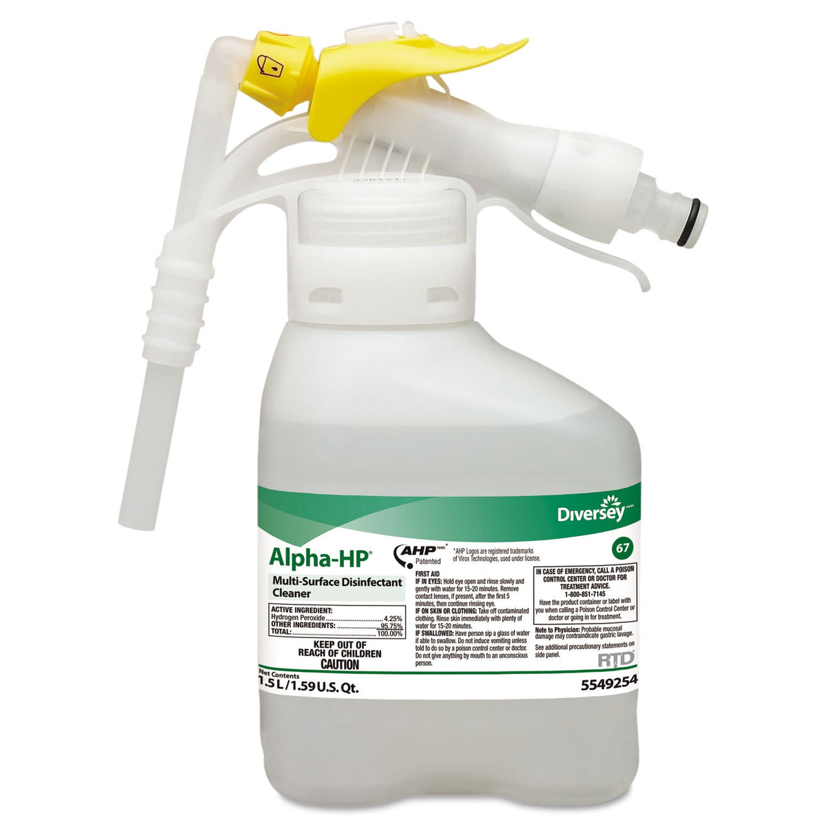 Diversey Alpha-HP Multi-Surface Disinfectant Cleaner 1.5 L, MPN 5549254