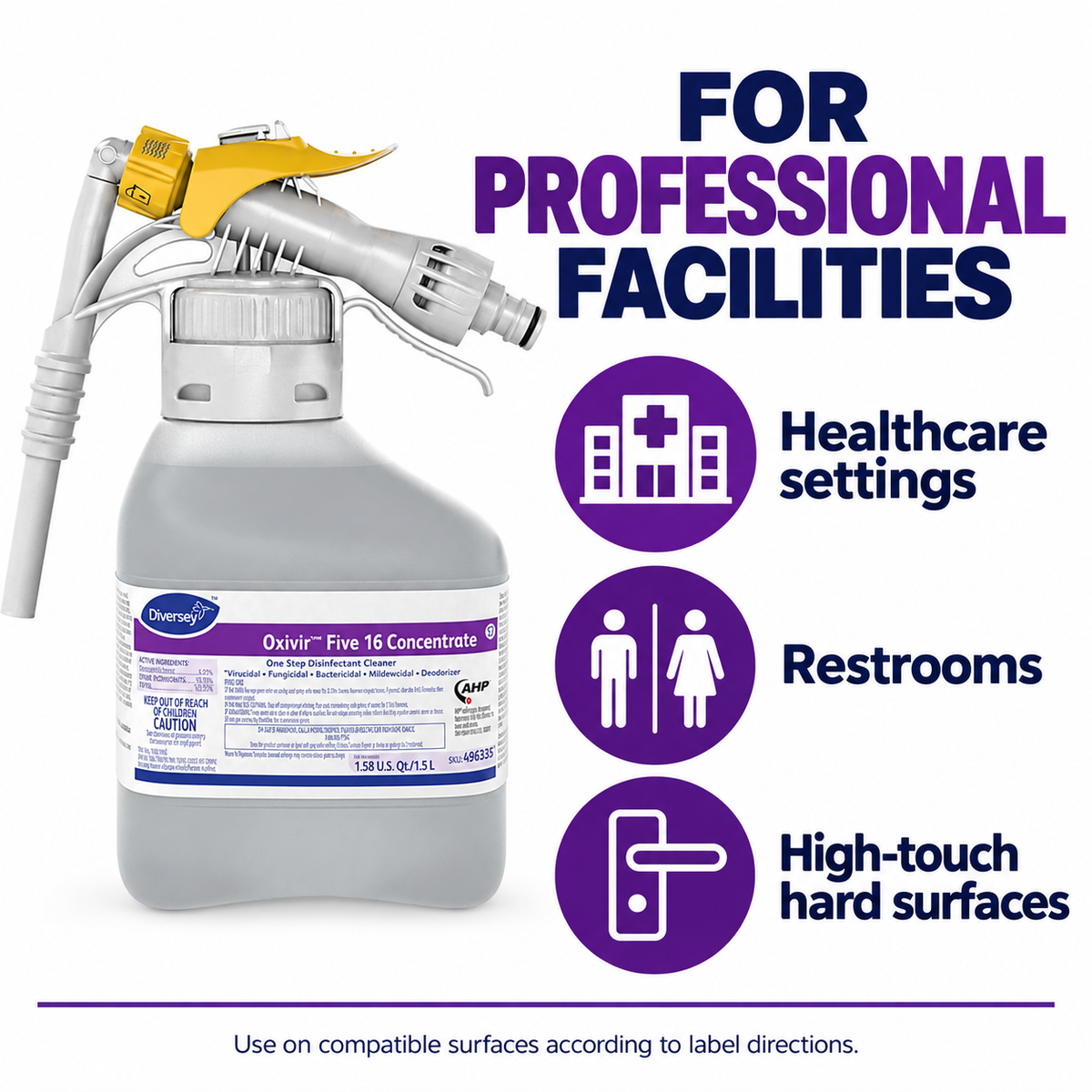 Diversey Oxivir Five 16 RTD professional facility applications