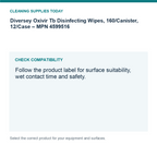 Diversey Oxivir Tb Disinfecting Wipes, 160/Canister, 12/Case – MPN 4599516 — compatibility guide
