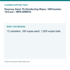 Diversey Oxivir Tb Disinfecting Wipes, 160/Canister, 12/Case – MPN 4599516 — pack guide