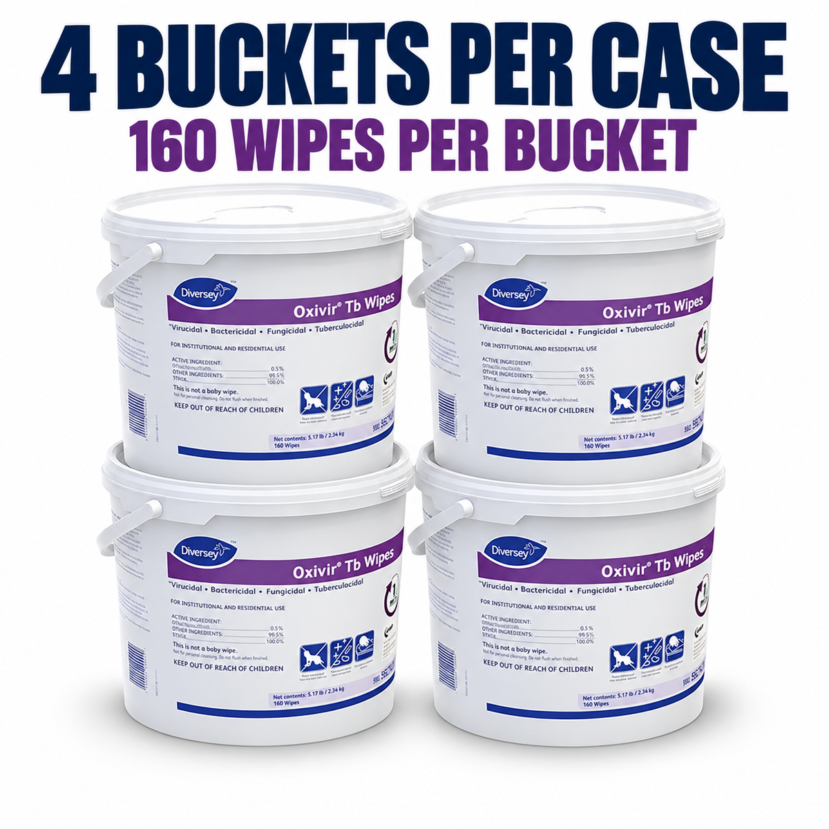 Diversey Oxivir TB Wipes four buckets per case