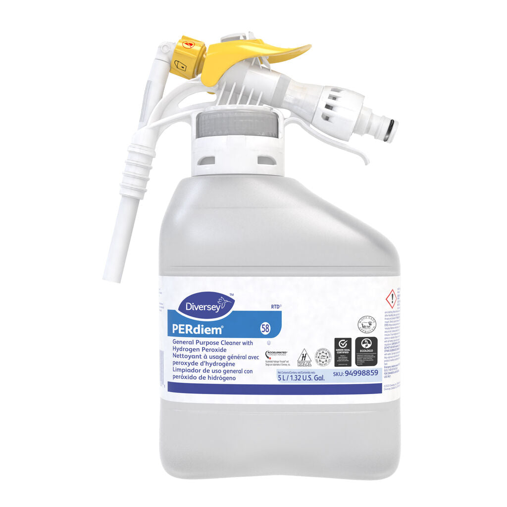 Diversey PERdiem 58 AHP cleaner 5 L RTD bottle on white background