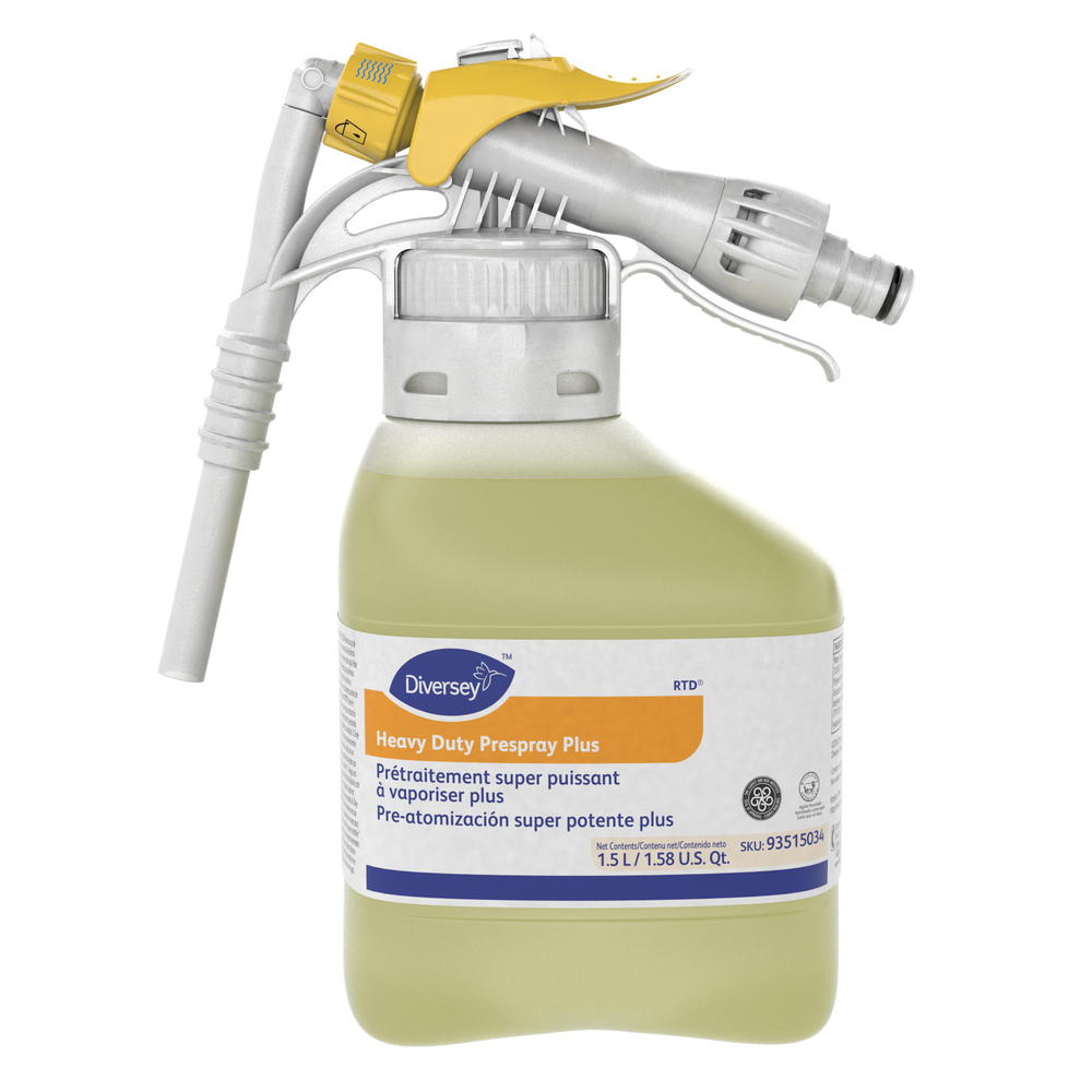 Diversey Heavy Duty Prespray Plus 93515034, 1.5 L RTD bottle; sold as two bottles per case