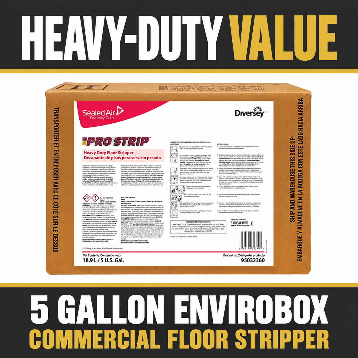 Diversey Pro Strip heavy-duty commercial floor stripper 5 gallon Envirobox
