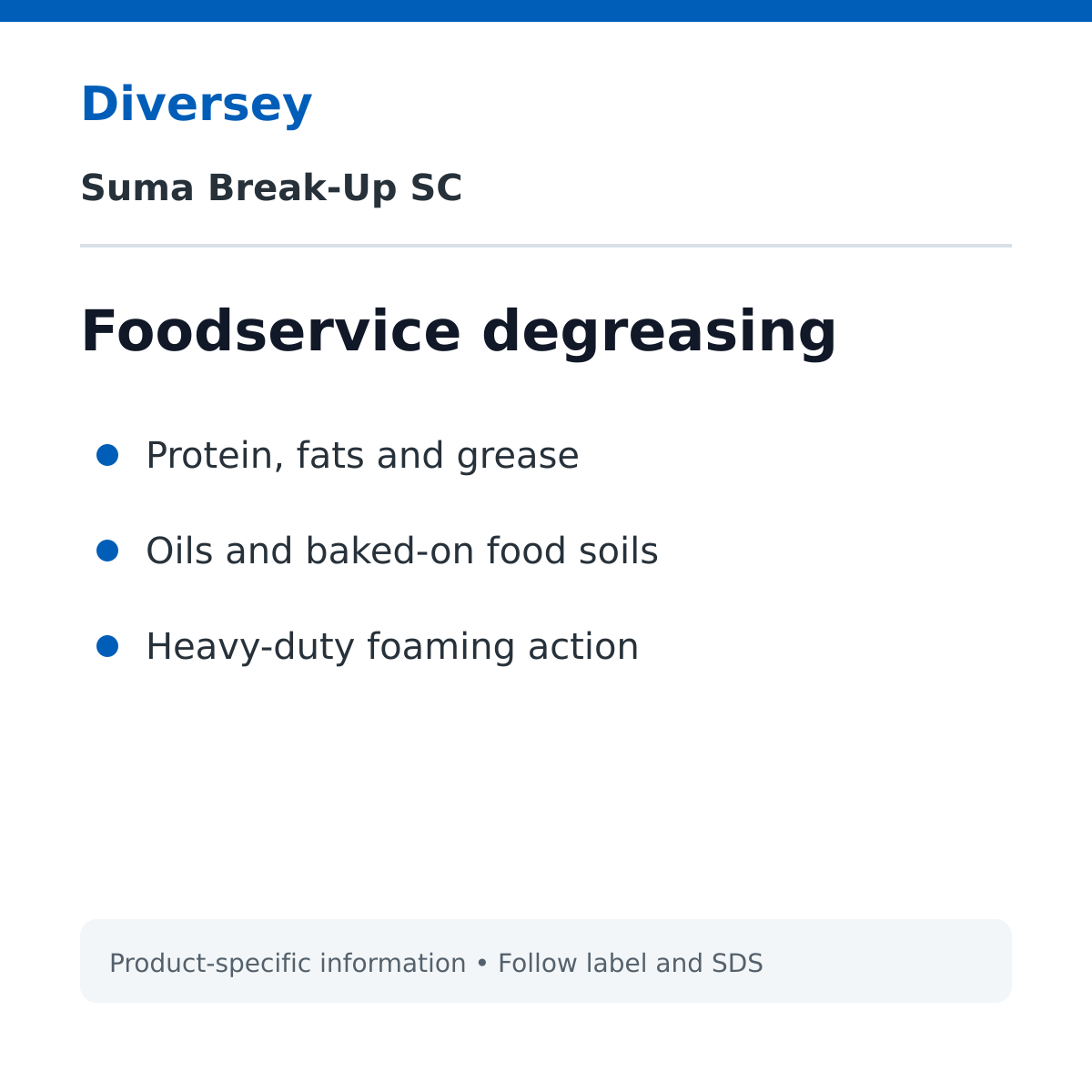 Diversey Suma Break-Up SC foodservice degreasing