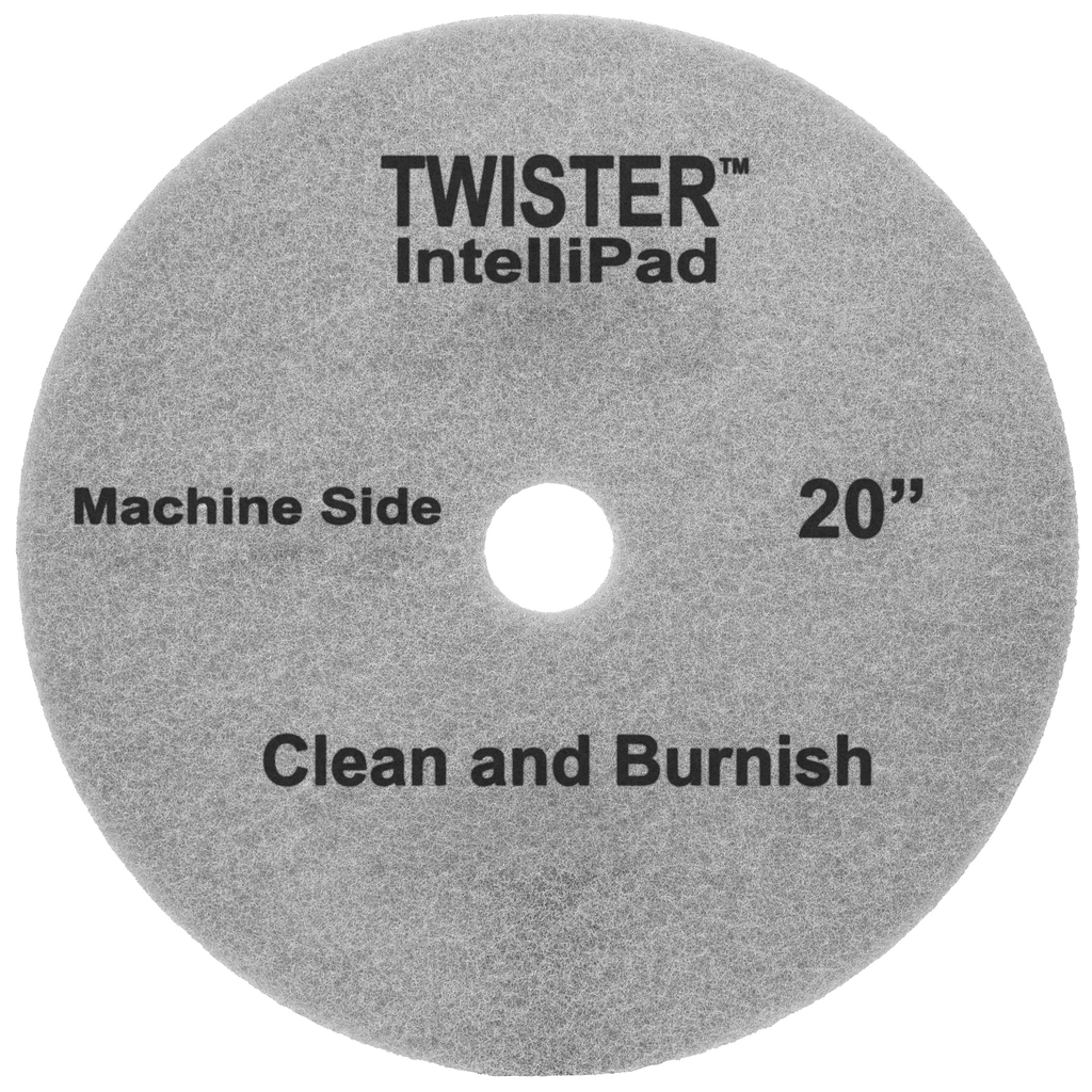 Diversey Twister IntelliPad DDT800353 grey 20-inch floor pad, machine side; two pads per case