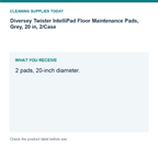 Diversey Twister IntelliPad Floor Maintenance Pads, Grey, 20 in, 2/Case – MPN DDT800353 — pack guide