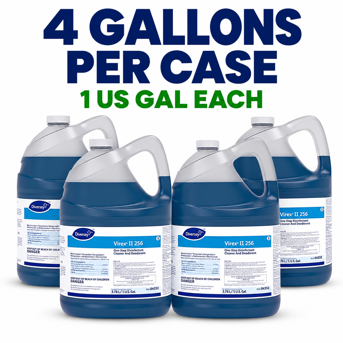 Diversey Virex II 256 four gallons per case