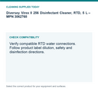 Diversey Virex II 256 Disinfectant Cleaner, RTD, 5 L – MPN 3062768 — compatibility guide