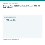 Diversey Virex II 256 Disinfectant Cleaner, RTD, 5 L – MPN 3062768 — pack guide