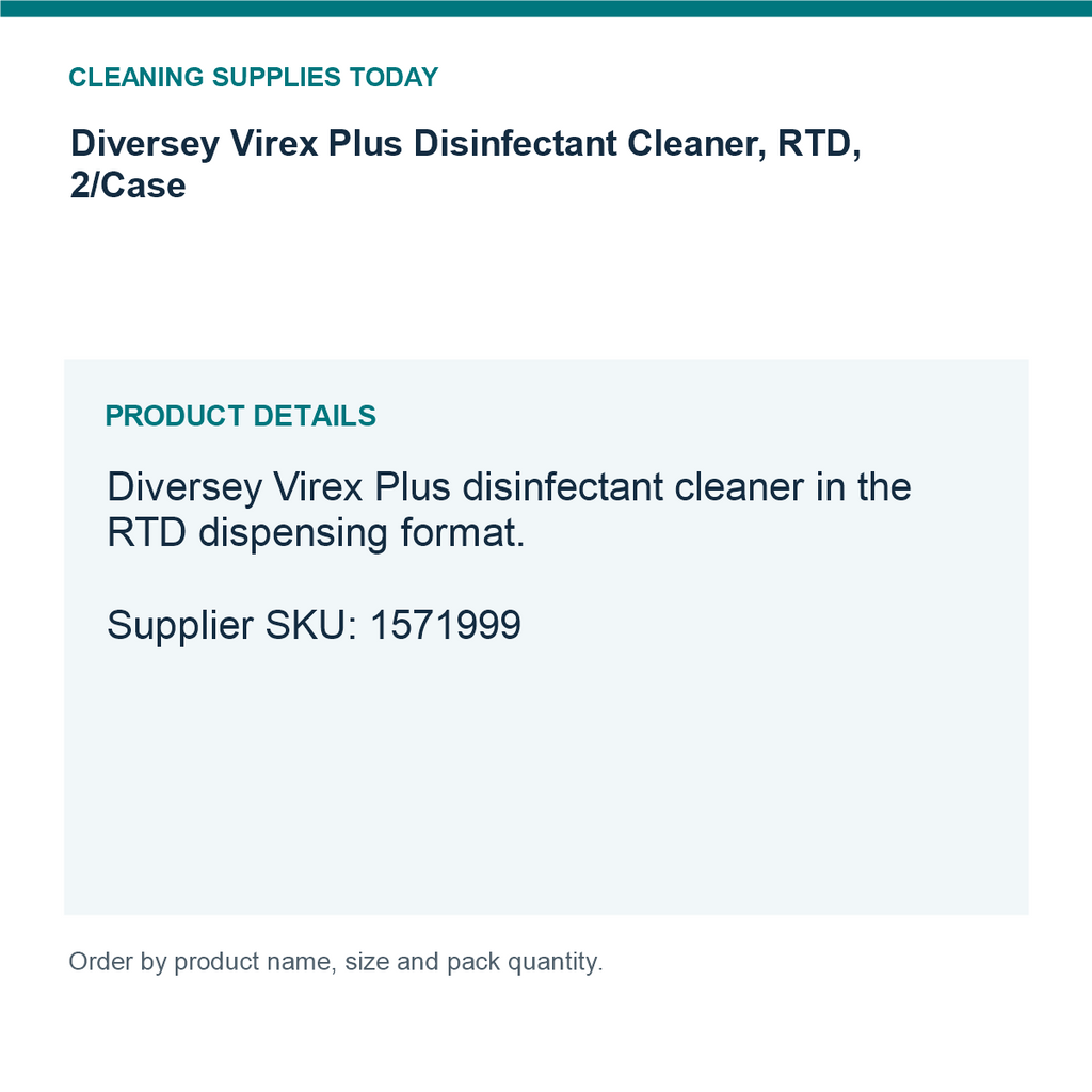 Diversey Virex Plus Disinfectant Cleaner, RTD, 2/Case — details guide