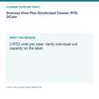 Diversey Virex Plus Disinfectant Cleaner, RTD, 2/Case — pack guide