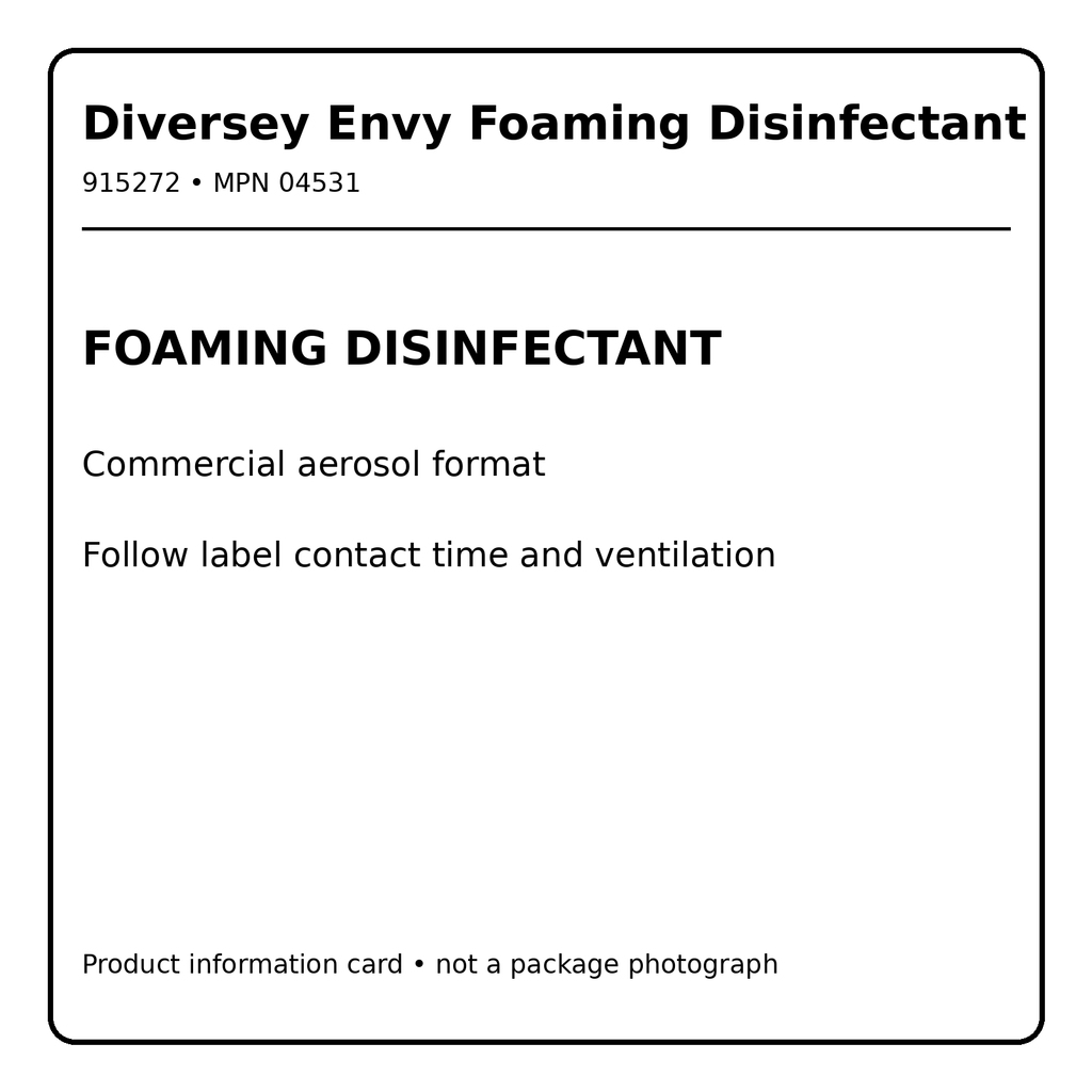 Diversey Envy disinfectant information card