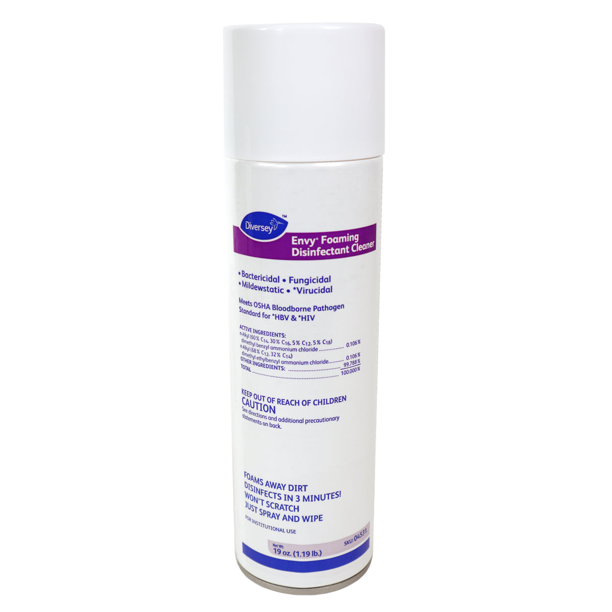 Diversey Envy 04531 19 oz foaming disinfectant aerosol can