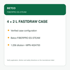 Betco FiberPro ES-Steam case configuration: four 2 L containers