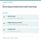 Betco Clario Papaya Antibacterial Lotion Hand Soap, 1 L – 12-Refill Pack – features and specifications