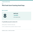Betco Pink Fresh Scent Foaming Hand Soap, 1 gal – 8-Bottle Pack – complete pack quantity