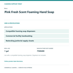 Betco Pink Fresh Scent Foaming Hand Soap, 1 gal – 8-Bottle Pack – uses and product specifications