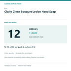 Betco Clario Clean Bouquet Lotion Hand Soap, 1 L – 12-Refill Pack – complete pack quantity