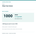 Heritage Clear Can Liners, 12–16 gal, 0.5 mil – 1,000 Bags (2 Cases) – complete pack quantity
