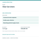 Heritage Clear Can Liners, 12–16 gal, 0.5 mil – 1,000 Bags (2 Cases) – uses and product specifications
