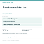 Heritage BioTuf Green Compostable Can Liners, 30–32 gal, 1 mil – 100 Bags/Case – uses and product specifications