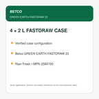 Betco Green Earth FastDraw 33 case configuration: four 2 L containers