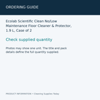 Ecolab Scientific Clean No/Low Maintenance Floor Cleaner & Protector, 1.9 L, Case of 2 — ordering guide information card